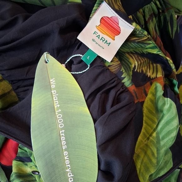 Farm Rio Cocoa Forest Maxi Dress Size Large NWT - Picture 12 of 13